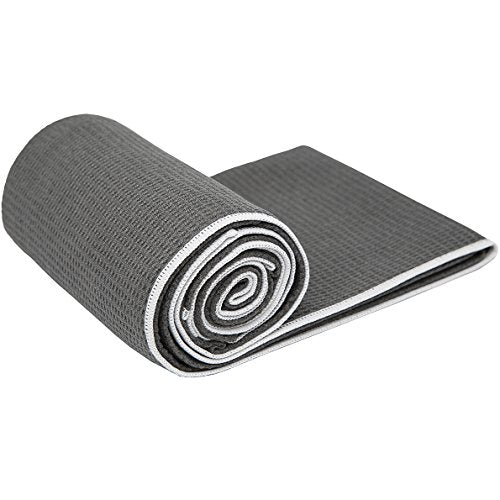 Hot Yoga Towel - Mat-Sized, Microfiber, Super Absorbent, Anti-Slip, Injury Free, 24" x 72" - Best Bikram Yoga Towel - Exercise, Fitness, Pilates Gear - color: Gray