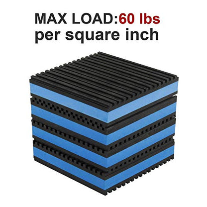 Rubber Anti-Vibration Isolator Pads,Heavy Duty Blue EVA Pad for Air Conditioner,Compressors,HVAC,Treadmills etc(2'' X 2'' x 7/8'') - size: 2'' X 2'' x 7/8''