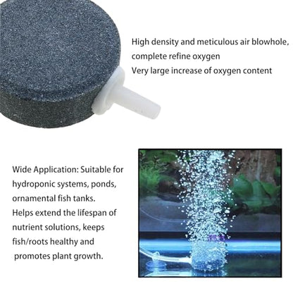 Disc Bubble Stone 1.5 Inch, Oxygen Diffuser Airstone, Suitable for Nano Air Pump, Fish Tank, Bucket, Small Pond and DWC Reservoir, 4-Pack