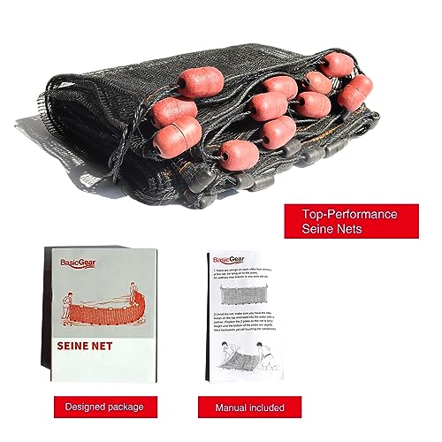 Professional Seine Net | 5 to 50 ft | Ultra Strong | Maximizes Catch | Ideal for Both Commercial and Recreational Fishing - style: 6' X 20'