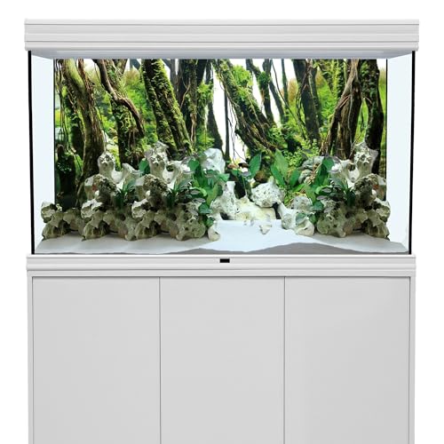 AWERT 36x24 inches Tree Branches Aquarium Background Green Algae Aquarium Background River Bed & Lake Fish Tank Background Vinyl Background - size: 36x24in/90x60cm