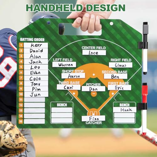 Magnetic Baseball Lineup Board for Dugout, Dry Erase Coach Lineup Board - style: Baseball Board