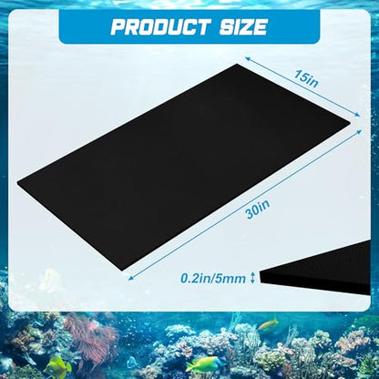 30 x 15 x 0.2 Inches Aquarium Leveling Mat Set, Liveek Waterproof Fish Tank Pad with Scissors & Measuring Tape, Black Easy to Cut Neoprene Mat for Under Tank