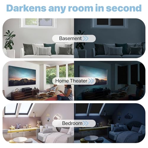 Blackout Window Film, Black Aquarium Background, Black Out Windows Cling Room Darkening Sun Blocking Removable Window Covers Tint for Home17.5 x 78.7 Inches - color: Black, size: 17.5"x 78.7"