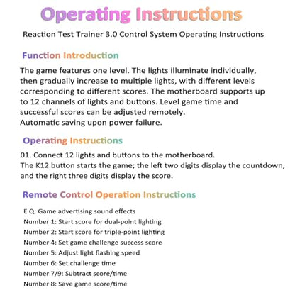 Agile Reaction Training Lamp for Desktop, Speed-Adjustable Reaction Lights with Timer & Score Counter,for Sports Training & Fun Games