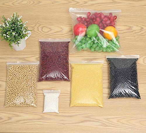 100 Pack 7" x 9" Thick Clear Reclosable Zip Plastic Lock Poly Bags 2.4 Mil Heavy Duty Seal Resealable Zipper Bags For Envelopes Photos Cards