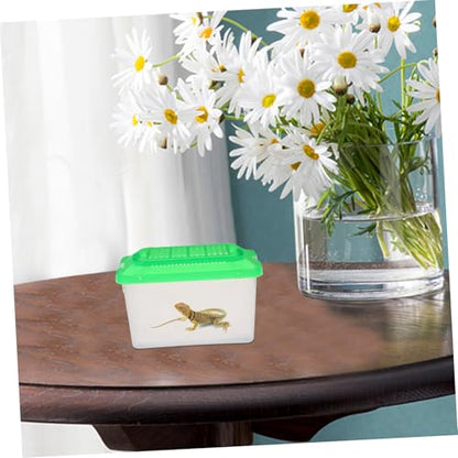 POPETPOP Handheld Pet Storage Box Multi Functional Aquarium for Turtles Hamsters Lizards Portable Transport Container with Excellent Visibility Easy Cleaning for Travel