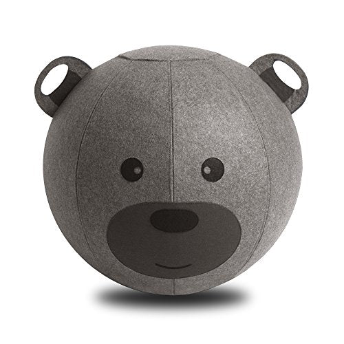 Vivora Niko - Sitting Ball Chair for Office and Home, Lightweight Self-Standing Ergonomic Posture Activating Exercise Ball Solution with Handle & Cover, Classroom & Yoga - color: Brown Bear, size: 55cm