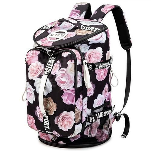 Gym Duffle Bag Backpack,4‑Way Waterproof with Shoe Compartment Travel Laptop - color: Red