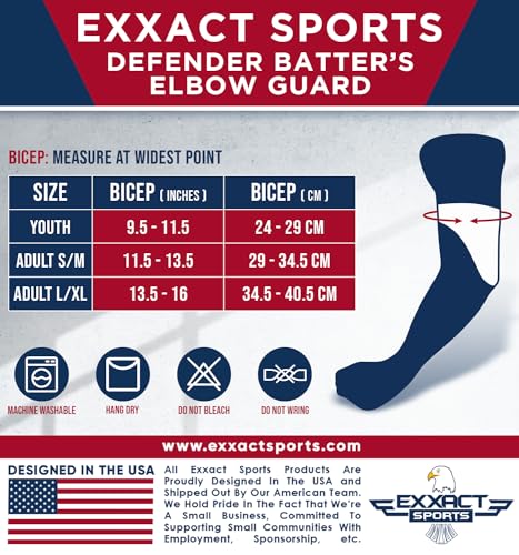 Exxact Sports Defender Baseball Elbow Guard - color: Black, size: Youth