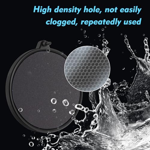 5.9 Inch Nano Air Stone with Case - Silent High Oxygen Bubbler for Aquariums, Fish Tanks & Hydroponic Systems, Black Small Bubble Diffuser Accessories (No Air Pump and Air Tube)