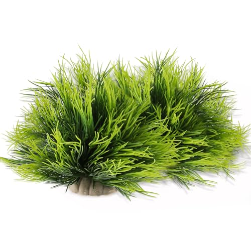 2pcs Aquarium Plants Decorations Artificial Fish Tank Plants Plastic Fish Tank Accessories Green Natural Style Aquarium Plants