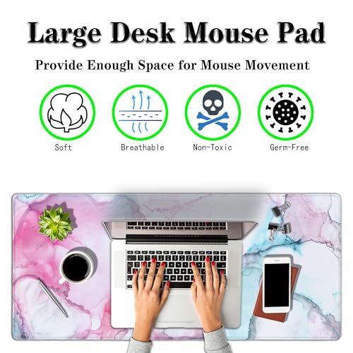 Big Mouse Pad - Colorful Gaming Mousepad, Non-Slip Rubber Base, Waterproof with Stitched Edges, 35.4" X 15.7" for Game Office - color: Abstract Illustration