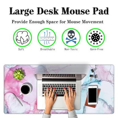 Big Mouse Pad - Colorful Gaming Mousepad, Non-Slip Rubber Base, Waterproof with Stitched Edges, 35.4" X 15.7" for Game Office - color: Abstract Illustration