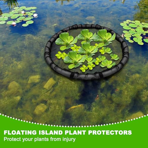 1Pack Floating Flora Fish Barrier Floating Island Plant Protector Round Floating Flora Island for Pond Protects Your Floating Plants from Pond Fish