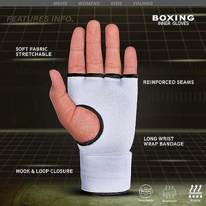 FARABI Kids Hybrid Boxing Inner Gloves Punching Boxing Gloves - color: White