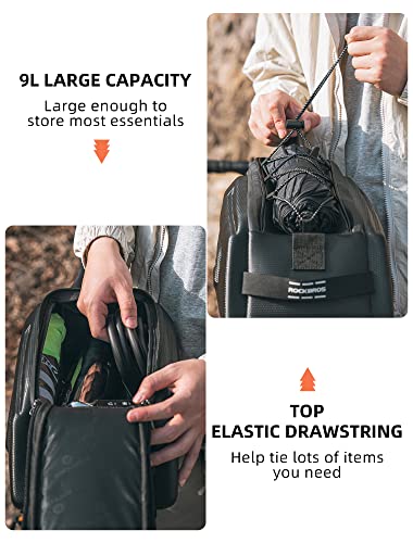 ROCKBROS Bike Rack Bags 9L Hard Shell Trunk Pannier Bag with Rain Cover