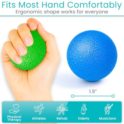 Vive Stress Balls for Hand Therapy, Exercise, Arthritis (w/Rehab Video)