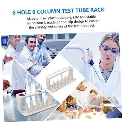 Cabilock Portable Test Tube Rack Organizer for School and Laboratory White Water Quality Test Tube Holder for View and Access Multi Tube Storage