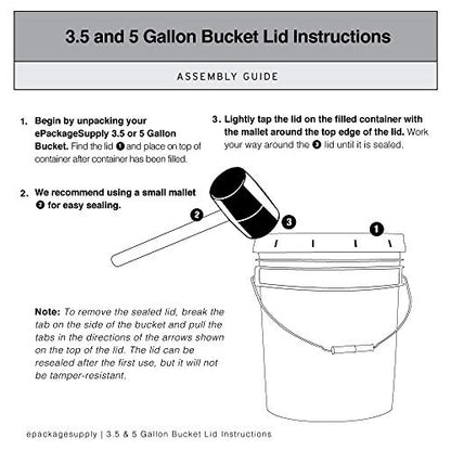 5 Gallon Bucket - Food Grade Bucket with Airtight Gasketed Tear Strip Lid, BPA-Free, Heavy-Duty 90 Mil HDPE Plastic Pail, Bulk Storage, Durable Container, Made in USA - White, 10 Packs - color: White, size: 10 Packs