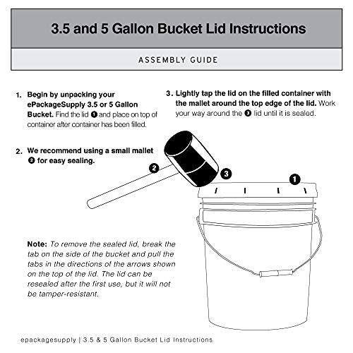 White 5-Gallon Bucket with Lid | Made in USA | Food Grade | Heavy-Duty Extra Durable Plastic Bucket | Multi-Use Food Grade Buckets with Lids | Easy Stack and Store | BPA Free | 100 Pack - color: White, size: 100 Packs