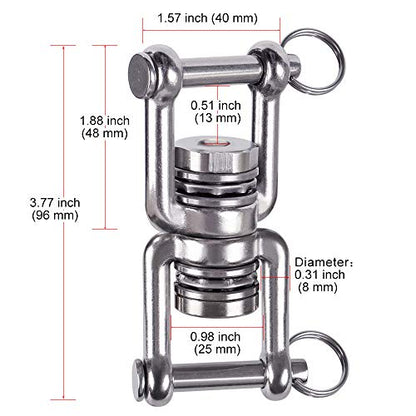 BeneLabel 360 Swing Swivel with Bearing Double Ended Swivel Eye Hook - color: Double Opening(1 Pack)