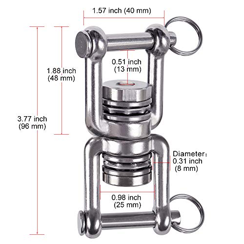 BeneLabel 360 Swing Swivel with Bearing Double Ended Swivel Eye Hook - color: Double Opening(1 Pack)