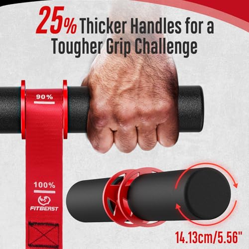 FitBeast Forearm Exerciser Wrist Roller Forearm Trainer - color: Red