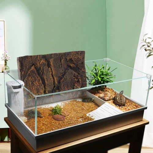POPETPOP 3D Bearded Dragon Tank Background Rock Terrarium Background, Reptile Terrarium Decoration 3D Background Board Fish Tank Lifelike Board (PU62-3) Reptile Tank Decoration Custom Pictures