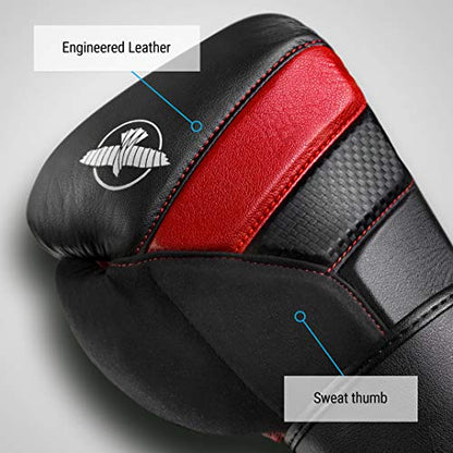 Hayabusa T3 Boxing Gloves - Sparring | Sparring Gloves, Muay Thai Gloves, Kickboxing Gloves, Heavy Bag Gloves, Boxing Gloves for Men and Women, Boxing Gloves - color: Black/Red, size: 10oz