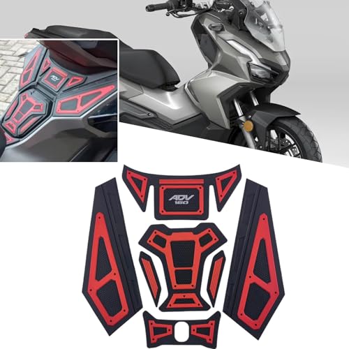 For ADV160 2024 motorcycle rubber decorative stickers pedal modified fuel tank protection stickers adv160 2017-2024 motorcycle accessories (Red) - color: Red