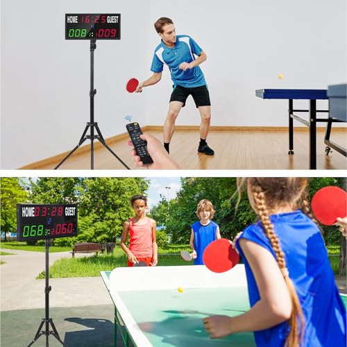Samshow LED Digital Scoreboard with Remote & Tripod, Cornhole Score Keeper - style: 2025 6 digital led scoreboard - tripod