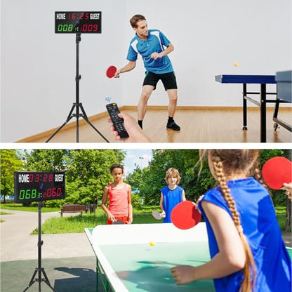 Samshow LED Digital Scoreboard with Remote & Tripod, Cornhole Score Keeper - style: 2025 6 digital led scoreboard - tripod