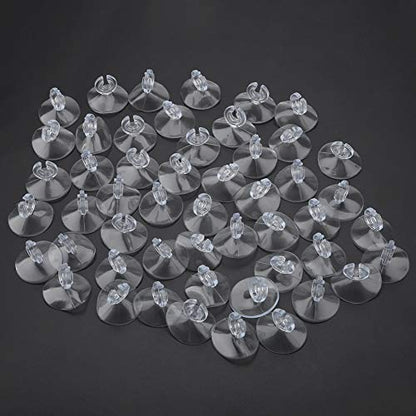 50pcs Aquarium Sucker Clips, Fish Tank Hose Holder Clamps, Airline Tube Holders with Ultra Strong Suction, Transparent Rubber Suction Cup Clips for Oxygen Pump Soft Pipe and Power