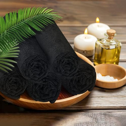 UNIMADE 2 Pack Salon Towels - Highly Absorbent and Quick Drying Hand Towels - color: Black, size: 2 Pack