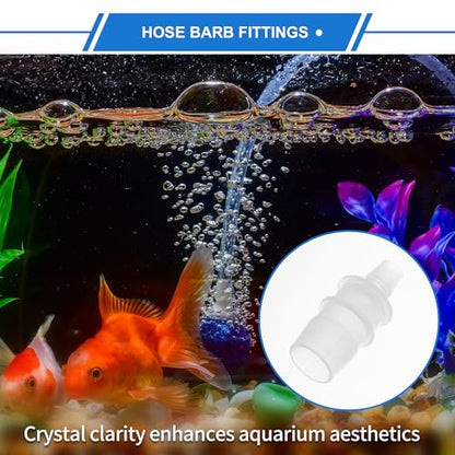 4pcs Plastic Hose Barb Fitting 3/4" to 3/8" Barbed Splicer Mender Joint Adapter Aquarium Clear - size: 3/4"-3/8"