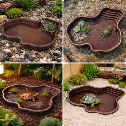 Large Reptile Water Dish with Non-Slip Bottom – Snake Water Bowl,Tortoise Habitat Accessories for Turtle,Gecko,Lizard,Bearded Dragon