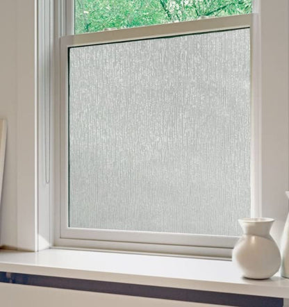 Danodoi 17.7'' x 157'' Window Privacy Film Brushed Pattern Frosted Glass Window Film Opaque Window Stickers Self Static Cling Decorative Window Cling Bathroom Door Covering Heat Blocker
