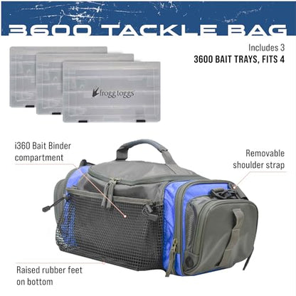 FROGG TOGGS Heavy Duty Fishing Tackle Duffle Bag, Blue, 3600