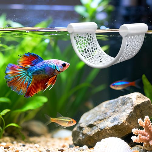 Betta Fish Hammock, White U Shape Betta Hammock, Betta Bed for Small Fish, Fish Tank Decoration, Betta Fish Tank Accessories for Shrimp and Bettas