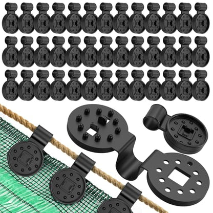 Shade Cloth Clips 40PCS, Heavy Duty Lock Grip Sun Shade Net Clamps, Durable Plastic Awning Clips for Outdoor Gardening Windproof Awning Clamp & Sun Shade Net - color: Black-40pcs