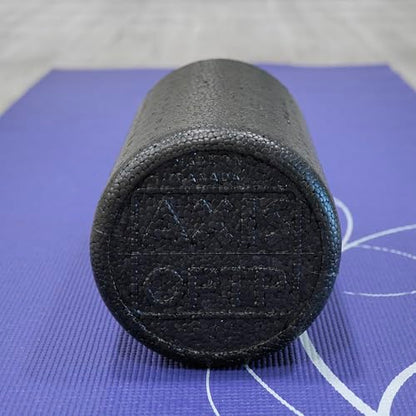 OPTP AXIS Firm Density Foam Roller – Round, Black, 12"L X 6" | High density firm foam roller for physical therapy, yoga, Pilates, fitness exercise & sports training, Heat-molded EPP foam - color: Black - 12" X 6" Round