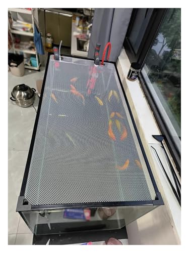 LZMZMQ Mesh Terrarium Lid Aquarium Hood, DIY Fish Tank Top Cover/Anti-Jumping Net with Magnetic Edges, Square Ventilation Opening Screen Netting, Cut to Size(L43.3xW21.7in/110x55cm)