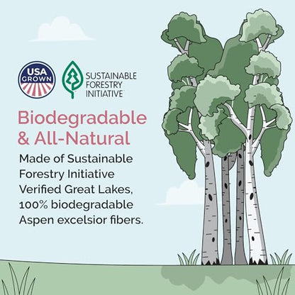 Chicken Nesting Pads (10 Pack) USA Grown, 100% Biodegradable, Sustainably Harvested, Aspen Excelsior Pads, 13"x13", Chicken Nesting Box Pads