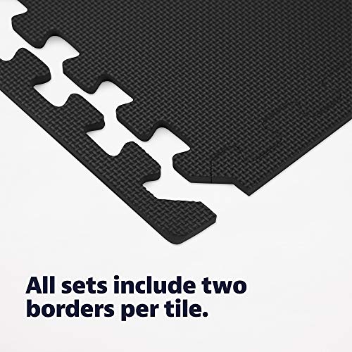 We Sell Mats Interlocking Foam Floor Tiles - 3/8" Thick Black 36-Pack - color: Black, size: 48 Sq Ft (48 Tiles)