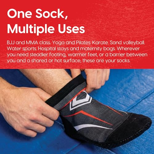 KO Sports Gear Grip Socks for Wrestling, BJJ & MMA, Closed-Toe Non-Slip Socks with Rubber Sole for Mats, Yoga, Home, Hospital - size: 12