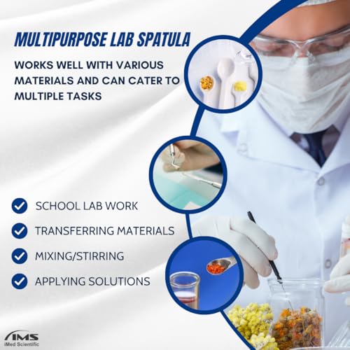 Stainless Steel Lab Laboratory Mini Double-Ended Spatula Micro Square/Round End Sampler - 9" (1)