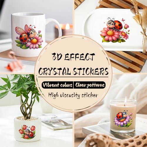 UV DTF Cup Wrap Transfer Stickers, 2 Sheets Ladybug Quotes Rub On Transfers for Tumblers Glass Cups Mugs Water Bottles - style: Ladybug Quotes