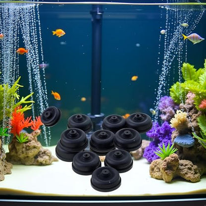 6Pcs Black Aquarium Diaphragm Air Pump Accessories EPDM Rubber Oxygen Pump Replacement Parts for Aquariumss Fishing Oxygen Pump Aquarium Diaphragm Silicone Cup Parts Reolacements Air Pump Accessories