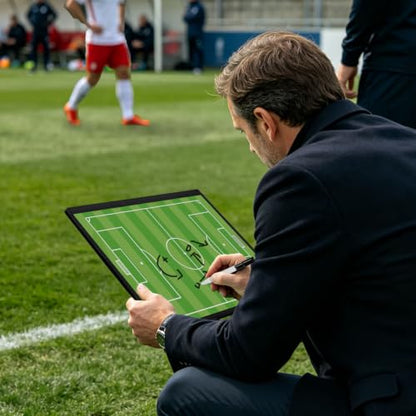 Soccer Coaching Board, Magnetic Soccer Clipboard for Coaches, Foldable Board with Dry Erase Marker - style: Soccer-A